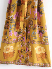 Floral Boho Rayon Kimono - Maxi Beach Cover-up & Summer Robe